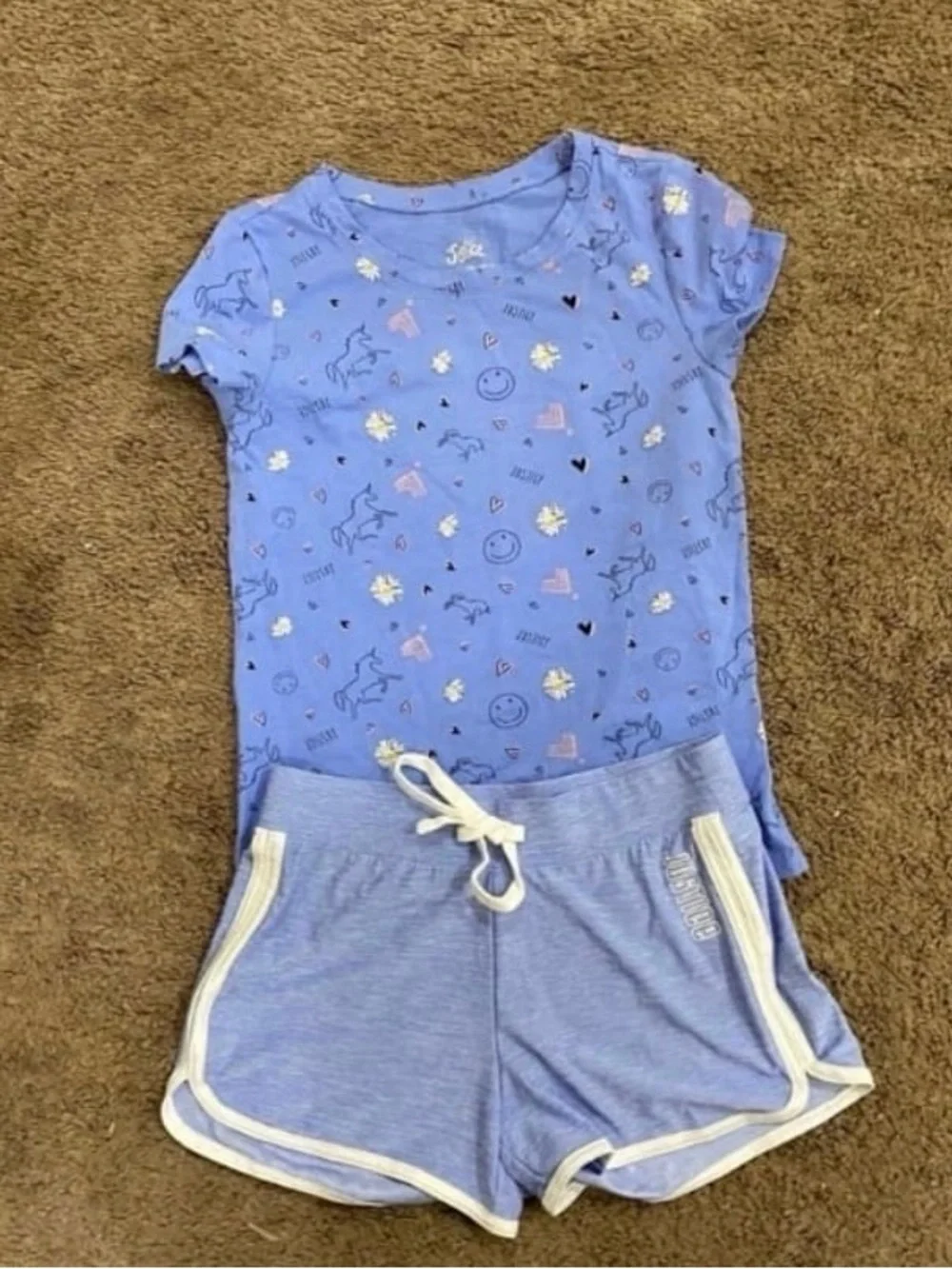 Girls Justice unicorn/flower outfit size 10/12